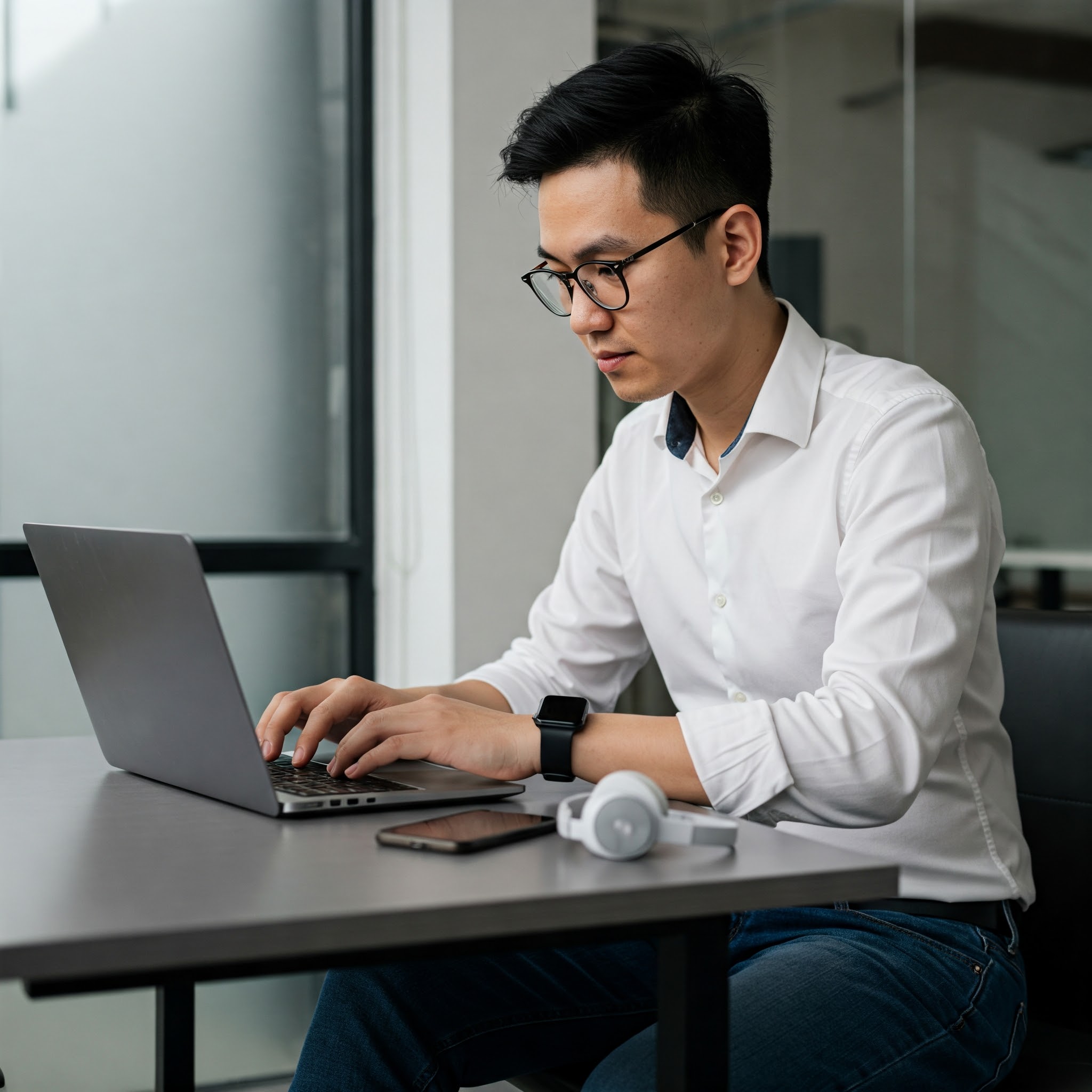 imagem de um homem trabalhando em um computaor
